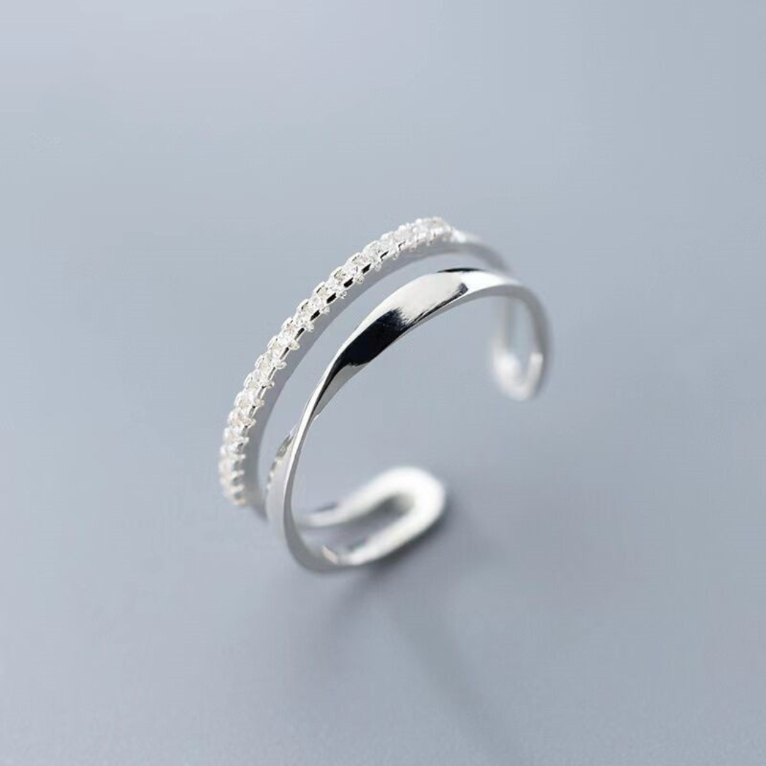 Justerbar ring i 925 sterling sølv